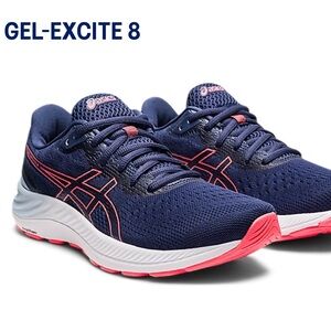 Women’s ASICS Gel-Excite 8 Running Tennis Shoes Size 10D Blue/Orange